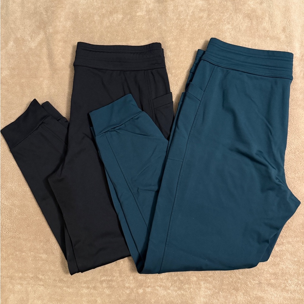 Women’s Black and Teal Bottoms